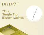 DIYDAY Single Tip 2D Y Eyelash Extension More Denser Softer False Mink Lashes Premade Fans Y Shaped Eye Lashes for Makeup Tools