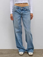 Denim belt leopard print star patch women's high waist straight legs jeans fashion clothing cleaning blue pants vintage trousers