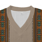 Men's Printed Casual Loose V Neck Luxury Textured Jacquard Fabric Half-Sleeved T-Shirt and Shorts Two-Piece Set, Fashionable Summer Men's Suit, Comfortable and Trendy Street Beach Style Combination