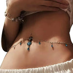 Fashion Hip Hop Waist Chains CZ Round Dangling Belly Chain Body Piercing Jewelry Piercing Belly Chain Belly Ring with Chain