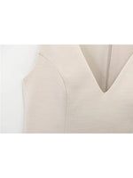 TFMLN Women Solid Skirt Hem Tops Spring Summer Fashion Chic Sleeveless V-neck Flip Pockets Shirts Sweet Lady Causal Tops