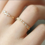 New Delicate Thin Rings for Women Silver Color/Gold Color Shiny CZ Fancy Wedding Eternity  Fashion Accessories Jewelry