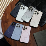 Luxury Nanometer Frosted For Magsafe Lens Glass Protector Case For iPhone 16 15 14 13 12 Pro Max Magnetic Wireless Charge Cover