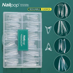 Nailpop Dual System Nails Forms Acrylic Extension False Nail Tips Top Forms for Nails Gel Building Mold Art Tools 120Pcs/Box