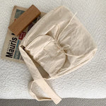 Korean Style Flap Nylon Bow Crossbody Bag Messenger Bag Niche Design Light Soft Nylon Bag Large Capacity Tote Bag Shoulder Bag