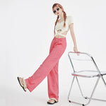 6 Colors Summer Soft Cosy Lyocell Fabric Woman Jeans Loose Wide Leg Straight High Waist Pants Fashion Student Casual Trousers