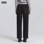 Semir Jeans Women Vintage Long Trousers 2025 New Spring Wide-leg Trousers Comfortable Soft Versatile Trousers