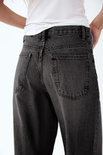 Women Floor Length Pant Jeans Denim Wide Leg Pants Straight Trousers Casual Loose Elegant Splice High Waist Autumn Winter