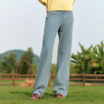 Semir Jeans Women Frayed Wide-Leg Pants Leg-Straightening 2024 Winter New Flare Pants Hong Kong Style Denim Trousers