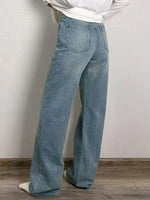 MiuKoMiYa Straight Leg Jeans For Women High Waist Gray Long Wide Denim Pants Vintage Blue Boyfriend Jeans Women 2025 Fall Pants