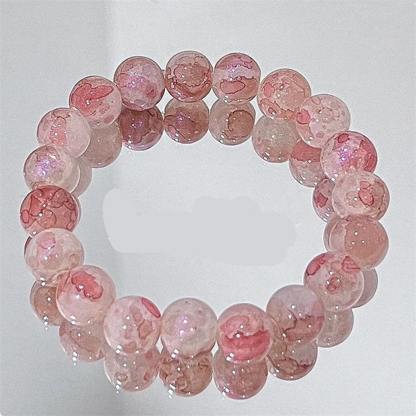 Exquisite Fashion Y2K Sweet Cherry Blossom Bracelet For Women Elegant Flower Crystal Beaded Bracelet Girl Party Jewelry Gift