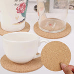 10PCS Cup Mat Natural Round Wooden Pad Durable Non-Slip Cork Coaster Tea Coffee Mug Drinks Holder for Table Decor DIY Tableware
