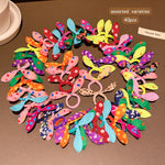 40 cute colorful random rabbit ear hair rings with sweet and windy rubber bands suitable for daily use as hair accessories