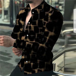 2023 Designer New 3D Printing Pattern Graffiti Line Plaid Shirt Fashion Men's Street Outdoor Casual Lapel Cardigan Large Size