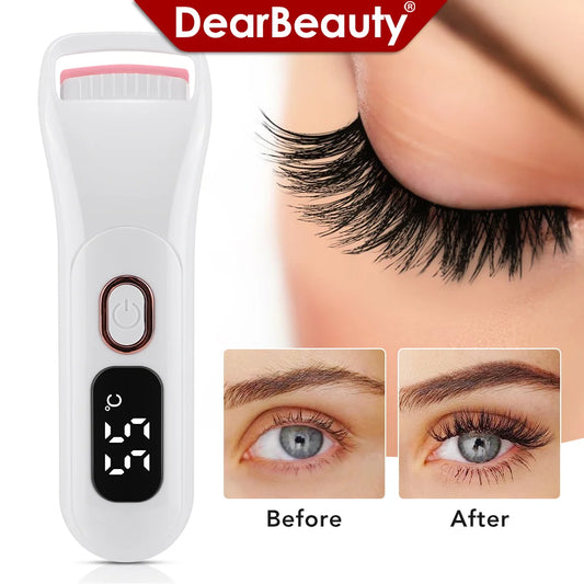Electric Eyelash Curler Digital Display Heated Temperature Control Long-Lasting Curl Rechargeable Portable Lash Curling Wand