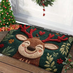 Christmas Carpet Cartoon Gingerbread Man Crystal Velvet Kitchen Floor Mat Non-slip Door Mat Entry Door Mat new year Home Decor