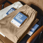 Maden Herringbone Easypants Casual Pants Cleanfit Straight Tapered Solid Color Elastic Waistband Pocket Design Long Pants