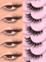GROINNEYA Cat Eye Lashes Create Natural Look Half Eye Lashes With Winged Ends For Extended Eyelash For Daily Use