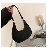 New Style Solid Color Women's Handbag with Stone Pattern Underarm Bag