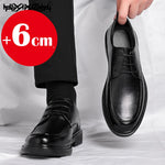 Spring/Summer Men 37-45 Men's Flat/6CM Heightening Elevator Shoes Business Formal Leather Shoes Man British Casual Wedding Suit