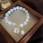 Exquisite Opal Beaded Bracelet for Women Elegant Lucky Cat Pendant Adjustable Bracelets Fashion Friendship Jewelry Gifts