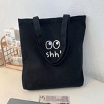 Shh Simple Paint Cavas Bag Women Large Capacity Canvas Handbag Daily Single Shoulder Bag Shopping Bag