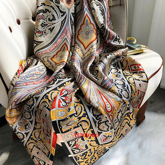Spring Scarf Women's Luxury Design Polyester Material Smooth Scarf Soft Shawl Beach