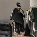 2024 Summer New Men's Leisure Sports Chinese Style Retro Couple Set Breathable Loose Fashion Splicing Two Piece Set