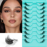 3/10 Pairs Half Lashes Makeup Natural Long Cat Eye Lashes Dramatic False Eyelashes Soft Faux Cils Fake Eyelash Extensions Tool