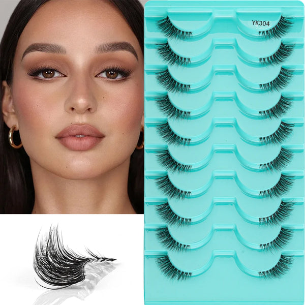 3/10 Pairs Half Lashes Makeup Natural Long Cat Eye Lashes Dramatic False Eyelashes Soft Faux Cils Fake Eyelash Extensions Tool