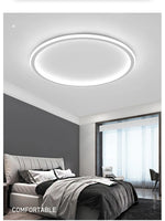 Simple Nordic Style Lighting Ceiling Lamp All White And Black Edge Modern Living Room Lamp Bedroom Home Lighting Decoration