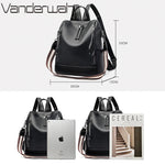 Brand Luxury Backpacks Soft Leather Waterproof Bagpack Preppy Style Young Student Bags Multifunction Mochilas Feminina Sac A Dos