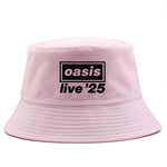 OASIS New 2025 Printed Cotton Bucket Hat Men Women Party Music Outdoor Fashion Panama Fisherman Hat Sun Beach Hat Wholesale