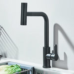 Black Kitchen Sink Faucet Pull Out 4 Modes Rotation Hot And Cold Water Mixer Tap Single Handle Deck Mounted Kitchen Crane