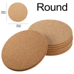 10PCS Cup Mat Natural Round Wooden Pad Durable Non-Slip Cork Coaster Tea Coffee Mug Drinks Holder for Table Decor DIY Tableware