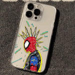 Marvel Spider Man Oil Painting Soft Phone Case For iPhone 16 15 13 Pro Max 13 12 11 Pro X XR XS MAX 14 Plus Y2k Anti Fall Cases