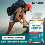 Natural Height Growth Calcium Vitamin D Supplement Vegetarian Capsules, Increase Bone Strength, Height Promoter Capsules Adults