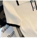 Ice silk knitted short sleeved T-shirt for women's summer 2024 new fashionable and stylish polo shirt top