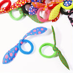 100Pcs/bag Ladies Lovely Rabbit Ear Hair Cord Wave Point Flower Print Cloth Art Hair Rope Hair Accessories