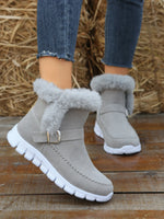 Winter Women Fur Warm Chelsea Snow Boots Casual Shoes New Short Plush Suede Ankle Boots Flats Gladiator Sport Ladies