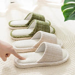2024 New Women's Fashion Home Linen Couple Slippers Breathable Home Shoes Moisture Absorbing Anti slip Cotton Linen Slippers
