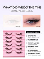 GROINNEYA Cat Eye Lashes Faux Mink Eyelashes  Fake Lashes Natural Look Wispy Winged End Eye Elongated Eyelashes