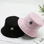 Unisex Letter Embroidery Personality Two-sided Bucket Hats Fishermen Caps Outdoor Casual Cap Sunscreen Hat