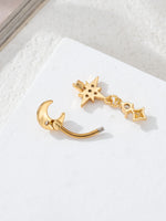 Sexy Women's Charm Moon Star Pendant Perforated Navel Ring Music Festival Jewelry Accessories