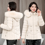 Winter 2025 New Down Jacket Women Parkas Fashion High-Quality Warm Cotton Padded Coat Ladies Short Overcoat Hooded Overwear Tops