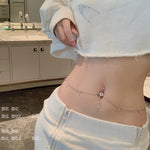 Fashion Waist Chains Rhinestone Dangling Belly Chain Body Piercing Jewelry Navel Piercing Belly Ring Chain Belly Ring with Chain