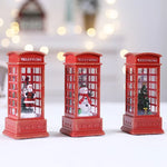 Christmas Chestnut Telephone Booth Christmas Desktop Decoration Luminous Telephone Booth Creative Night Light Christmas Gifts
