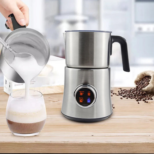 900ML Electric Milk Frother Automatic Milk Warmer Foamer Cold/Hot Latte Cappuccino Coffee Chocolate Foam Maker Kitchen Appliance