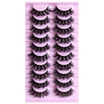 10 Pairs Fluffy Russian Strip Lashes 3D Fake Lashes Makeup Messy False Eyelashes Fluffy Thick Lashes