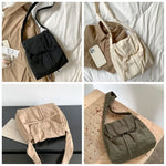 Korean Style Flap Nylon Bow Crossbody Bag Messenger Bag Niche Design Light Soft Nylon Bag Large Capacity Tote Bag Shoulder Bag
